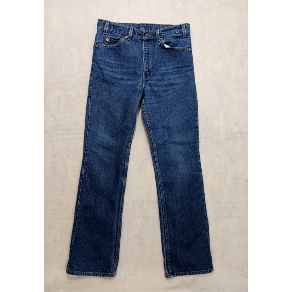 VTG Levis 517 Jeans Mens 32x31 Bootcut Orange Tab 1970s Made in USA Dark Blue
